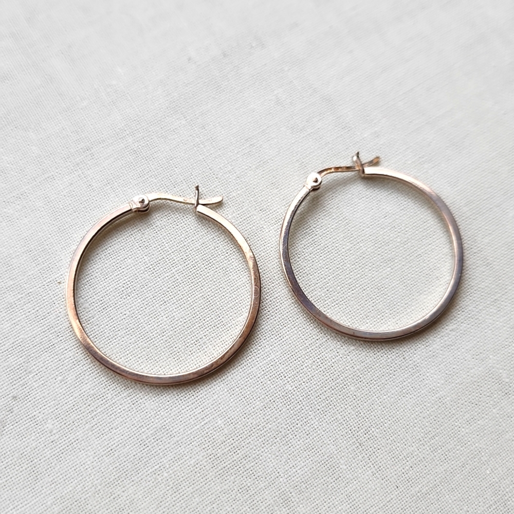 Sterling silver medium hoop earrings